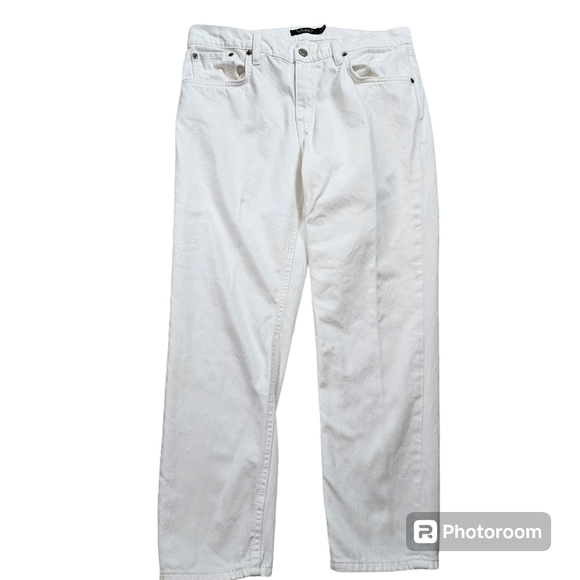 Ralph Lauren Black Label Midrise Cropped White Summer Jeans in 8 - Picture 1 of 10